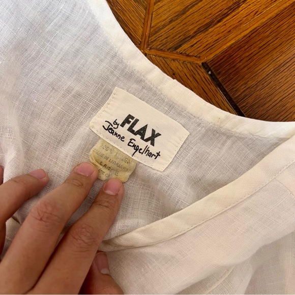 Flax White Women's Linen Dress - Picture 3 of 3